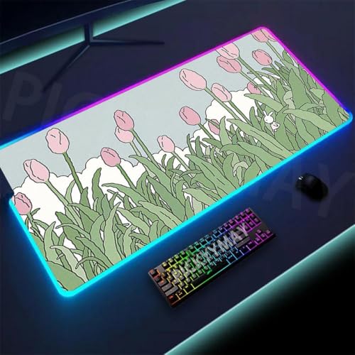 DIWUCXCA Großer RGB Maus -Pad 40x90cm Backbeleuchtung Mausmatten Gummi -Schreibtisch Teppich für Spieler(SS CD (4)) von DIWUCXCA