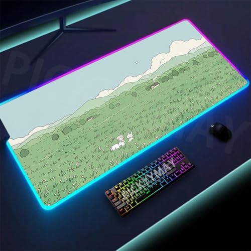 DIWUCXCA Großer RGB Maus -Pad 40x90cm Backbeleuchtung Mausmatten Gummi -Schreibtisch Teppich für Spieler(SS CD (6)) von DIWUCXCA