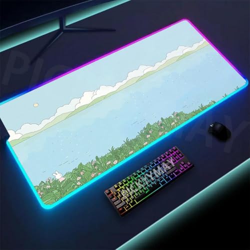 DIWUCXCA Großer RGB Maus -Pad 40x90cm Backbeleuchtung Mausmatten Gummi -Schreibtisch Teppich für Spieler(SS CD (7)) von DIWUCXCA