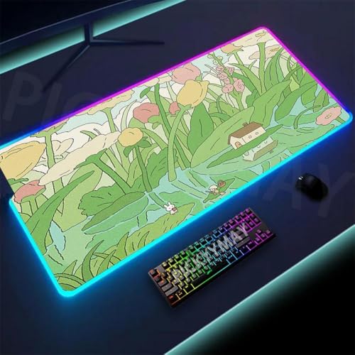 Großer RGB Maus -Pad 40x90cm Backbeleuchtung Mausmatten Gummi -Schreibtisch Teppich für Spieler(SS CD (25)) von DIWUCXCA