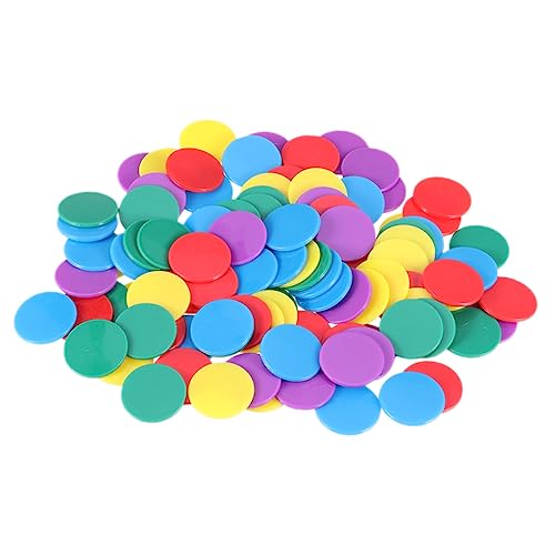DIYEAH 1 Satz Farbzählscheibe Spielchip Zählt Festplatten Spielzubehör Bunter Runder Chip Farbige Spielmarken Bildungszähler Früherziehung Zähler Bunter Lernchip Jetons Acryl 100 Stück von DIYEAH