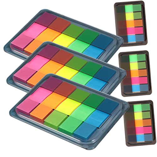 DIYEAH 1 Satz Fluoreszierende Haftnotizen Pads Fluoreszierendes Klebeband Sehen Bookmarks Lesezeichen Aufkleber Registerkarten Für Seitenmarkierungen Schulversorgung Das Haustier 6boxen von DIYEAH