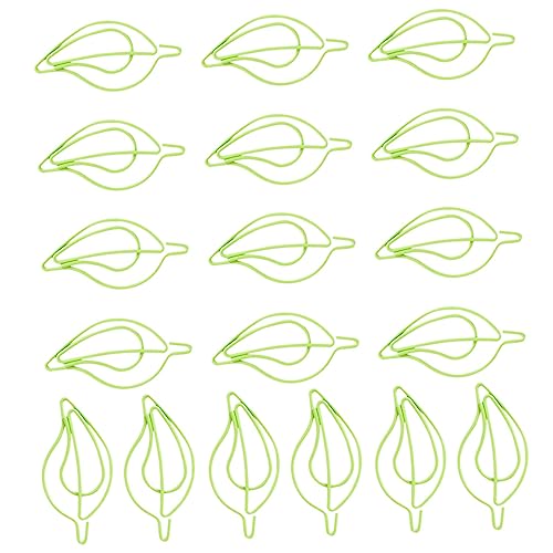 DIYEAH 1 Satz Kreative Büroklammer Blatt-büroklammer Lustige Papierclips Neuheit Dateiclips Büroklammern Für Akte Papierklammern Dokumentieren Büroklammern Süß Light Green Pp 30 Stück von DIYEAH