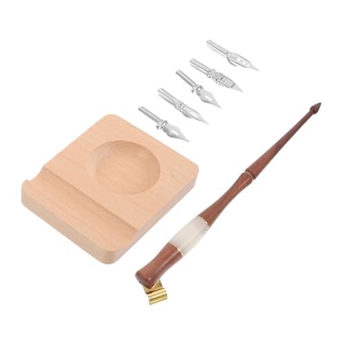 DIYEAH 1 Satz Retro Solid Wood Kalligraphie Pen Kalligrafiestift Eintauchen Feiner Linienstift Kalligraphiestifte Für Anfänger Strichzeichnungsstift Stift Zum Schreiben Tauchstift Holz von DIYEAH