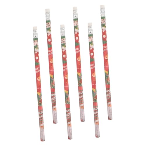 DIYEAH 1 Satz Weihnachtsbleistift Süßer Bleistift Radiergummi Für Die Schule Farbig Für Bleistifte Regenbogen Weihnachtsbedarf Tragbares Schreibwaren Schreibzubehör 6 Stück von DIYEAH