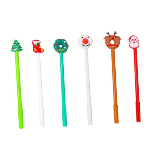 DIYEAH 1 Satz Weihnachtsgelstift Weihnachtsschlüssel Mini Stifte Für Frauen Tinte Willkürlich Schreibwaren Schreibutensilien Sign Pen Schreibstift Stifte Plastik Colorful 6 Stück von DIYEAH