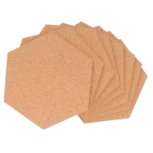 DIYEAH 1 Satz sechseckige Korkplatte Korktafel für Notizen korkplatte für dartscheibe kleine Korkplatten für Wände Message Board Planke Wand LED Holz sechseck Korkbrettdekorationen Brown von DIYEAH