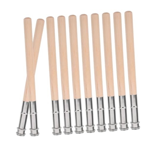 DIYEAH 10 Stück Bleistiftverlängerer Bleistiftverlängerung Stiftverlängerungshalter stifttaschenlampe pencil holder stift etuie Bleistifthalter aus Holz Buntstiftverlängerer Metall Brown von DIYEAH