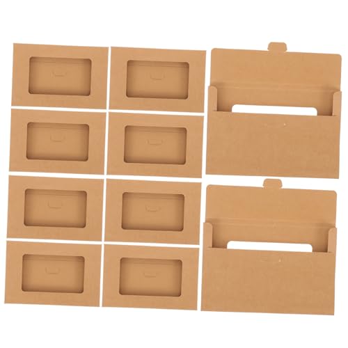 DIYEAH 10 Stück Boxen Umschlagbox mit Fenster Mailer ziehen um offen Und Briefumschlagbox Aufbewahrungsbox für Briefumschläge Postkartenbehälter Briefumschläge aus Kraftpapier Light Brown von DIYEAH
