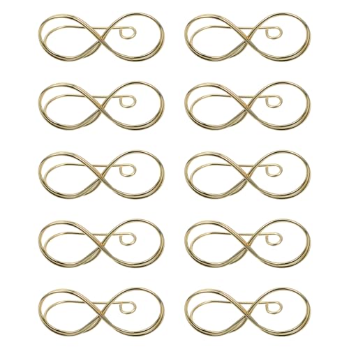 DIYEAH 10 Stück Büroklammern Im Miniformat Kleine Büroklammern Dekorative Papierklamme Hochzeit Büroklammern Kartenhalter Platzieren Memohalter Papierklammern Papierclip Golden Stahl von DIYEAH