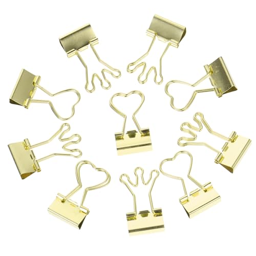 DIYEAH 10 Stück Love Long Tail Clip Bürodekor Klammern Aufbewahrungsbedarf Herzförmige Büroklammern Binderclips Klein Die Büroartikel Büroordner Große Etiketten Silber Ordentlich Metall von DIYEAH