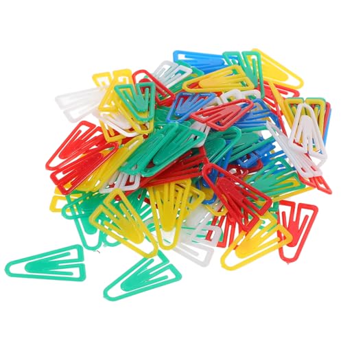 DIYEAH 100 Stück Dreieckige Büroklammer Papierklammern Clips Kreative Formen von Büroklammern Einzigartige Büroklammern dekorative Banknotenklemme Büroklammern fürs Büro Plastik von DIYEAH