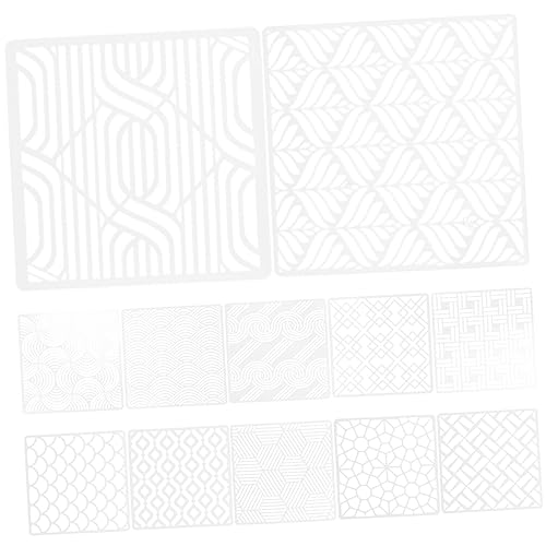 DIYEAH 12 Blatt Schimmel zeichnen geometrische Schablone Schablonen für Kunstzeitschriften wiederverwendbar Geometrie Malschablonen Geometrie-Schablone das Haustier Weiß von DIYEAH