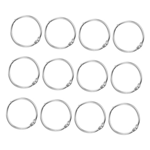 DIYEAH 12 Stück DIY Notizbuchringe Metallische Loseblatt Binderringe Buchringschlaufe Büro Loseblatt Tags Scrapbooking Ordner Schlüssellasche Für Ringschnallen Metall Scrapbook von DIYEAH