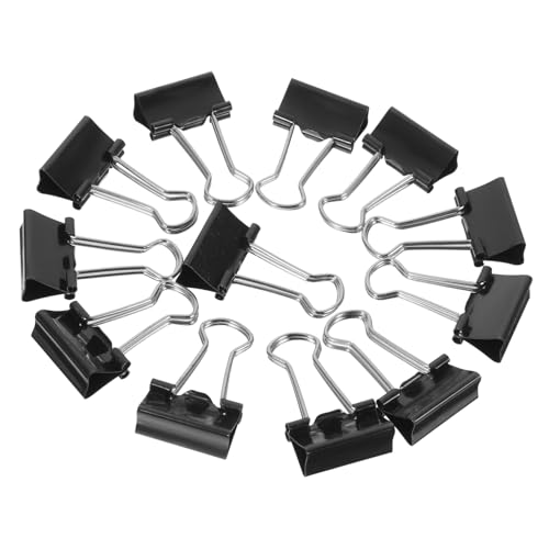 DIYEAH 12 Stück Langes Schwanzclip -Schreibwaren Binder Büroklammern Ordnerklammern für das Büro Büroklammern dokumentieren Büroklammern Clips Dokumentclips Eisen Black von DIYEAH