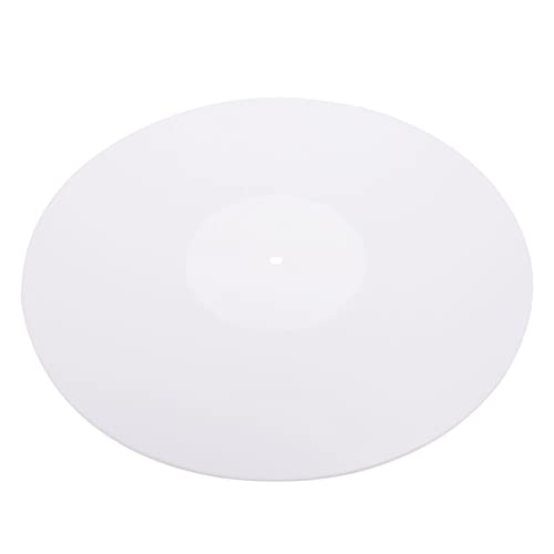 DIYEAH 1Stück Acrylaufzeichnungsmatte für Vinylplatten Schallplatten Schutzmatte mit Antistatischer Funktion für Audioqualität Weiß von DIYEAH