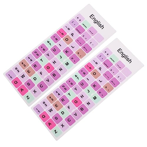 DIYEAH 2 Bögen Tastaturaufkleber Rosa Dekorative Tastaturaufkleber Farbe Für Laptop Schwarze Tastatur Schwarzer Hintergrund Tastaturaufkleber Tastaturen Weiße Tastaturaufkleber von DIYEAH