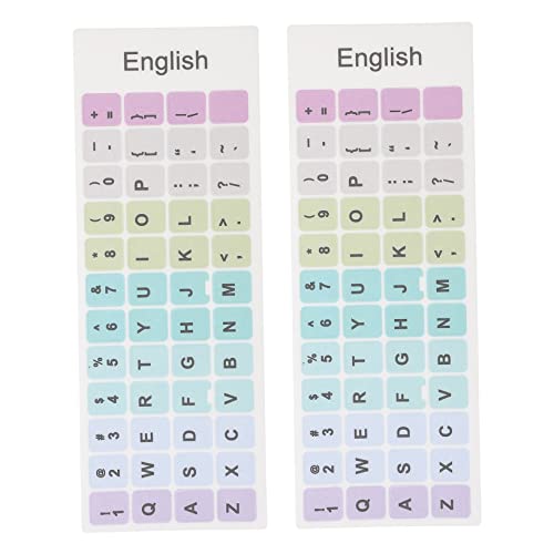 DIYEAH 2 Bögen Tastaturaufkleber Vinyl Bunt Transparent Für Die Tastatur Stilvolle Gaming Tastenkappen Laptop Aufkleber Weiß Abnehmbar Niedliche Abdeckungen Laptop Aufkleber von DIYEAH