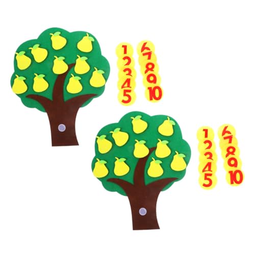 DIYEAH 2 Sätze Digitales Kognitives Zahlenspiele Für Den Kindergarten Mathe-manipulationen Im Vorschulalter Aus Filz Vorstand Für Früherziehung Filzstoff Yellow von DIYEAH