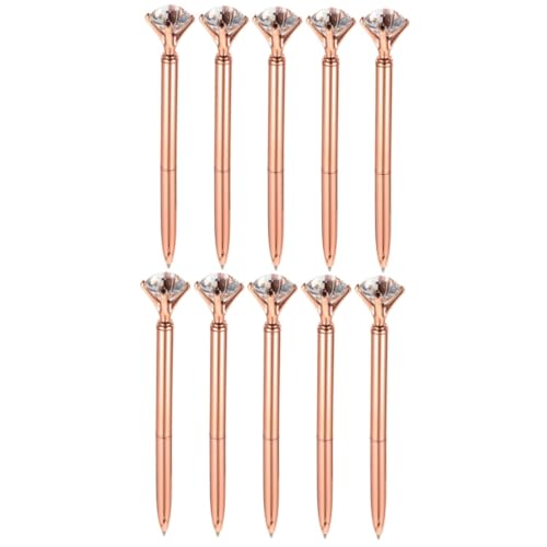 DIYEAH 2 Sätze Großer Bohrstift Hübsche Stifte Diamant Büro Gravierter Stift Süßer Stift Kugelschreiber Multifunktions-schülerstift Hausbedarf Tragbarer Stift Golden Metall 5 Stücke * 2 von DIYEAH