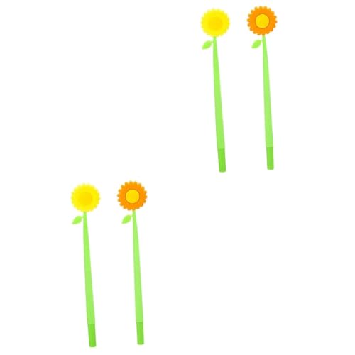 DIYEAH 2 Sätze Sonnenblumen Stift Schreibwaren Büro Stifte Farbig Süßer Stift Karikatur Neuheitsstifte Für Frauen Zeichenstifte Für Das Büro Sonnenblumenstifte Kieselgel 2 Stücke * 2 von DIYEAH