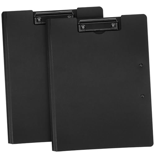 DIYEAH 2 Stück Doppelter Ordner Papierkram Klemmbretter Professional Board-clip-ordner Ordner Mit Zwischenablage Tragbar Blau Klemmbrett Mit Stauraum Heavy Duty Schreibwaren Black Plastik von DIYEAH
