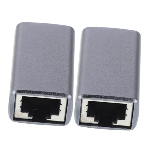 DIYEAH 2 Stück Netzwerk Dockinggerät Buchse Auf Buchse Adapter Inline Koppler Für Kabel Buchse Auf Buchse Verlängerungskabel Stecker Aus Dunkler Aluminiumlegierung von DIYEAH