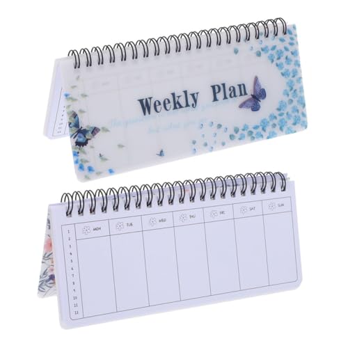 DIYEAH 2 Stück Wochenplaner Notizblock Notizbuch Täglich Wöchentlich Monatlich Planer Tagesplaner Einfacher Planer Studentenplaner Wöchentlicher Schreibtischplaner von DIYEAH