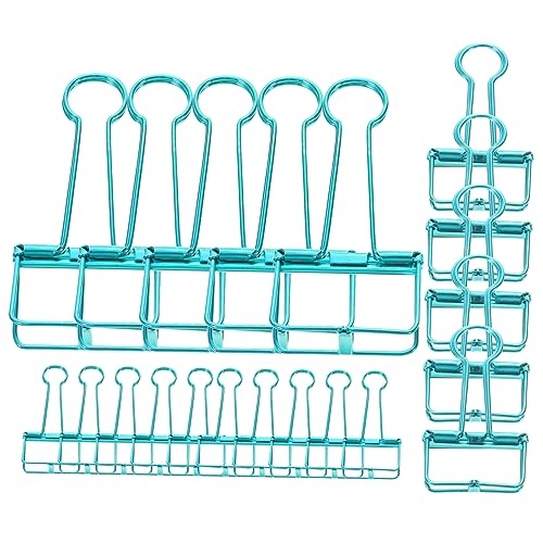 DIYEAH 20 Stück Elliot-Ordner karten clip dokumentenmappe cartape Mini-Bindeklammern Büroklammern in verschiedenen Größen 2-Zoll-Binderklammern kleine Büroklammern Rostfreier Stahl Blue von DIYEAH