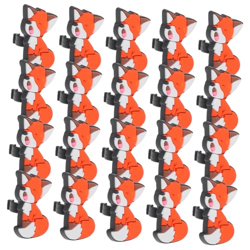 DIYEAH 20 Stück Fox-stiftclip-schnalle Haltung Radiergummikappe Mit Bleistiftoberteil Lustige Bleistiftwerkzeuge Schreibtisch Korrektur Ärmel Plastik Student Zurück Orange Pvc-weichkleber von DIYEAH
