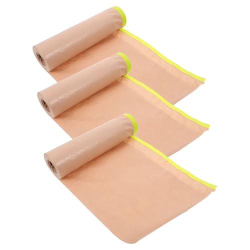 DIYEAH 3 Rollen Abdeckpapier Bemalen Abdeckung Für Vorübergehend Malerei Dünn Schutz Film Maskierung Schützend Oberflächen Möbel Beidseitig Abdeckband Aus Papier Abdeckfolie Light Brown von DIYEAH