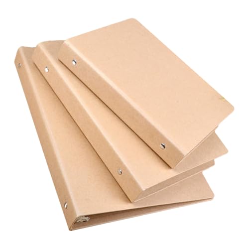 DIYEAH 3 Stück Bindemittelschale loses Blatt Notizbuch A4-Ordner-Cover A5-Ordnerhülle Desktop-Datei-Organizer A4 Ordner Hard-Hand-Kontoabdeckung Planerordner Eisen Khaki von DIYEAH