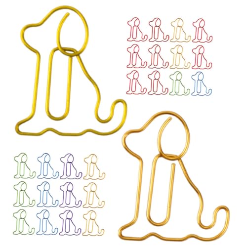 DIYEAH 30 Stück Büroklammern Lesezeichen Buchordner Bulldoggen Clips Geformte Tier Büroklammern Kleine Büroklammern Für Dackel Klemme Süße Hunde Büroklammern Farbige Hunde von DIYEAH