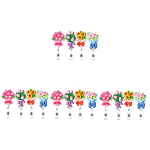 DIYEAH 4 Sätze Schwenkbare Krokodilklemme Ausziehbare Ausweishalter Blumenabzeichenhalter Einziehbarer Ausweishalter Einziehbarer Schlüsselanhänger Ausweisinhaber 4 Stück * 4 von DIYEAH