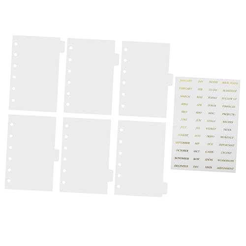 DIYEAH 4 Sätze abnehmbare Bindelaschen Laschen für Ordner Notizbuchteiler mit Laschen scrapbooking sticker scrapbook stickers Binderpapierteiler Trennwand für Notizbuch pp Transparent von DIYEAH