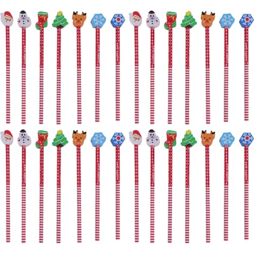 DIYEAH 40 Stück Gummistift briefpapier stempelstifte für Weihnachtsstifte für Party Gefälligkeiten klein schreibwaren Schulmaterial Bleistifte Weihnachtsstifte Masse von DIYEAH