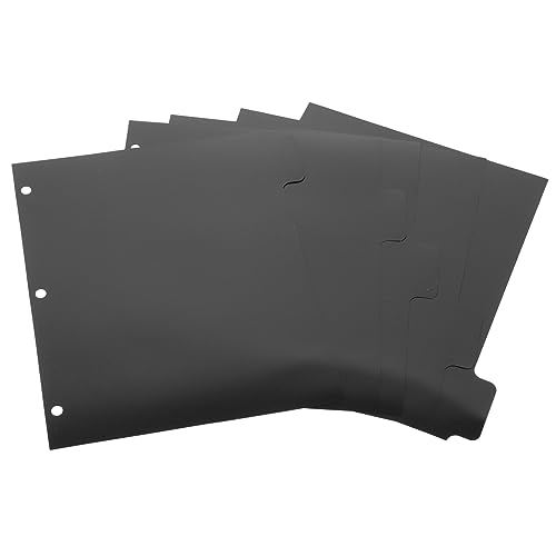 DIYEAH 5 Blätter Loseblattteiler Tab Binderpapierteiler Extra Breite Binder -trenner Ordner-trennwände, Lose Größenteiler Seitenteiler Mit Reitern Klebrige Indexregisterkarten Black Abs von DIYEAH