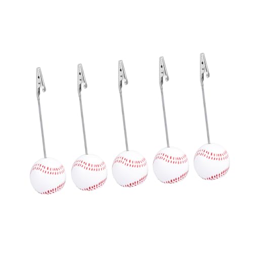 DIYEAH 5 Stück Sportball Fotoklammerhalter Tischnummernständer Hochzeiten Baseball Esstischkartenhalter Hochzeitsnamen Hochzeitsdekor Ständerhalter Fotoklammern Büroklammern von DIYEAH