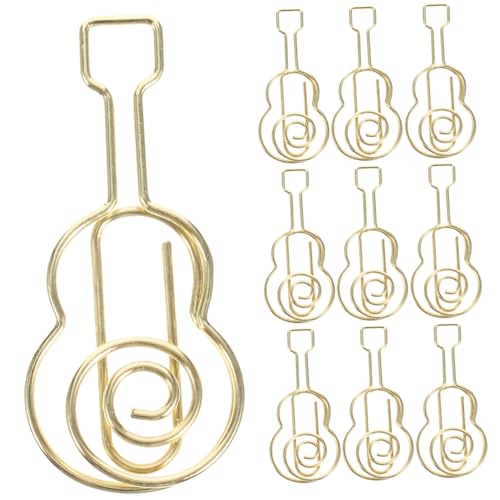 DIYEAH 50 Stück Büroklammern Markieren Violine-büroklammer Hochzeit Büroklammern Kleine Papierklammern Büroklammern Für Violine Papierclip Jumbo Büroklammern Süß Clips Golden Metall von DIYEAH