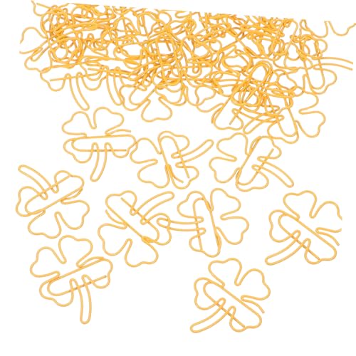 DIYEAH 50 Stücke Nette Schreibtisch Zubehör Blatt Förmigen Lesezeichen Gelb Metall Papier Clips Blatt Geformt Papier Clips von DIYEAH