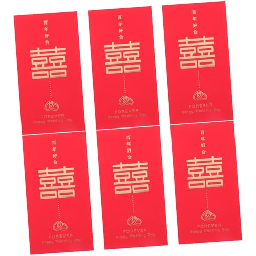 DIYEAH 6 Stück Happy Red Envelope -Tasche Meerjungfrau Versiegelung Lüfter Pakete rannte Und briefumschläge Hochzeitsgeldhalter chinesische hochzeit rote umschläge Papier von DIYEAH