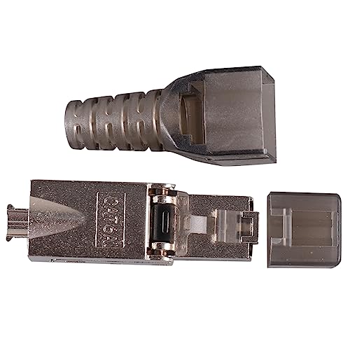 DIYEAH 6A Werkzeugloser Netzwerkstecker für Cata Kabel Abschirmung Hochgeschwindigkeitsdatenübertragung Biegsam Kompatibel mit Verlegekabeln für Professionelle von DIYEAH