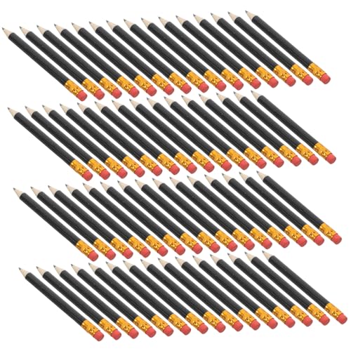 DIYEAH 72 Stück Golfbleistift Dicke Bleistifte Mini-bleistifte Mit Radiergummi Halbe Bleistifte Mit Radiergummi Bleistift Radiergummi Topper Radiergummi Mit Bleistiftspitze Holz Black von DIYEAH