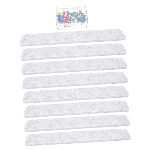 DIYEAH 8 Stück Filz-Message-Board Schild Schwarz drücken Bulletin Boards für Wände hängend wandverkleidung wand polsterung Stangenleiste für Brett Pinnwand-Filzstreifen gefühlt Light Grey von DIYEAH