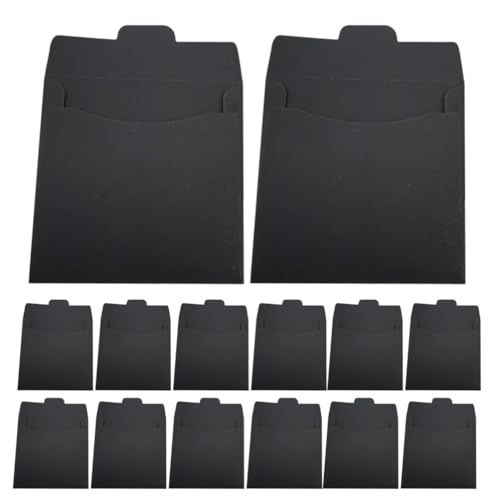 DIYEAH Cd-Hüllen 50 Stück Kraftpapier Dvd-Umschläge Halter Blanko Cd-Papier Karton Cd-Kraftpapier Aufbewahrungshalter Abdeckungen Verpackungshüllen (Schwarz) von DIYEAH