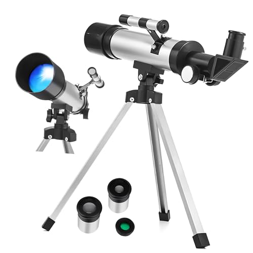 DIYEAH Fernrohr Teleskop Teleskop für Planeten Stativ Astronomie Teleskopständer Vogelbeobachtung Teleskopstangen Refraktoren-Teleskope Spiegelteleskop Aluminiumlegierung Silver von DIYEAH