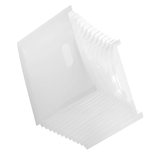 DIYEAH Ordner Orgel Organ Quittungsmappe expandierender Papierordner Akkordeondateiordner Tragbar multi briefhalter aufbewahrungssack folders Quittungsinhaber Tasche für Akte Plastik Weiß von DIYEAH