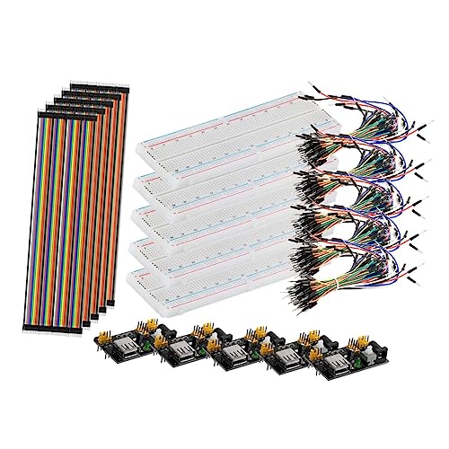 DIYEAH Steckbrett Kit mit Netzteilmodul Jumper Kabeln DIY Steckbrett für Experimente Schule Labor Heimwerken Verbindungskabel Tragbar Langlebig von DIYEAH