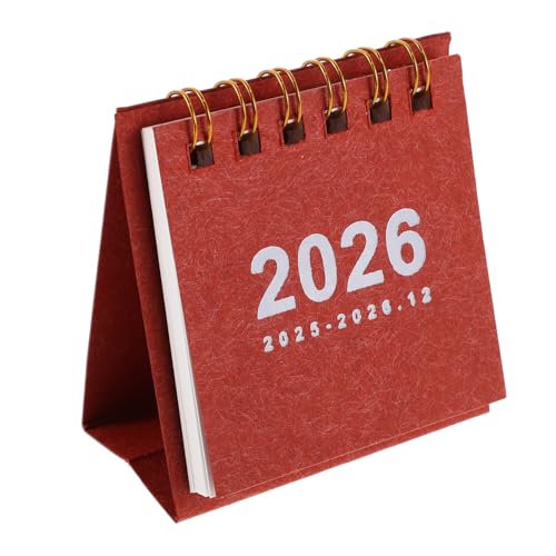 DIYEAH Tischkalender 2026: Stehender Flip-desktop-monatskalender 2026, Monatsplaner Für Die Planung Im Homeoffice, Rot DIYEAH Tischkalender 2026: Stehender Flip-desktop-monatskalender 2026, Monatsplaner Für Die Planung Im Homeoffice, Rot von DIYEAH