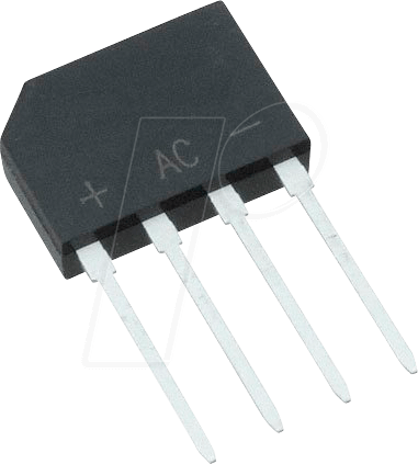 KBP201 - Flach-Brückengleichrichter, 100 Vrrm, 2 A,  Raster 3,5mm von DIYI